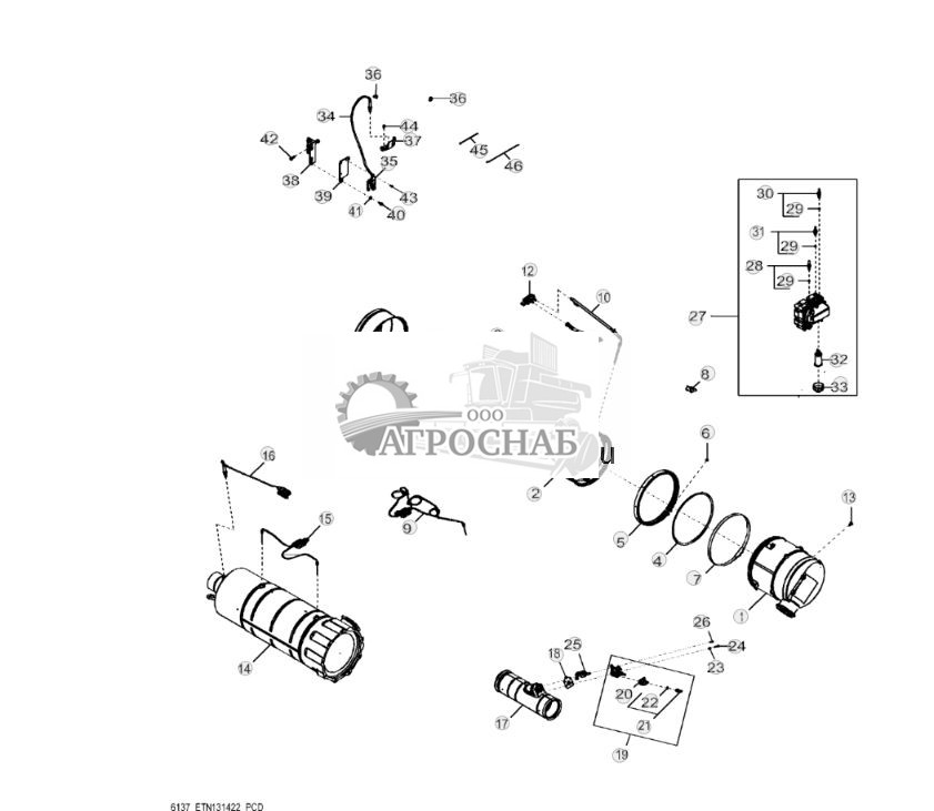 6137 SCR  DPF  фильтр отработавших газов (2-гусеничные тракторы 9570RT) - ST805627 104.jpg